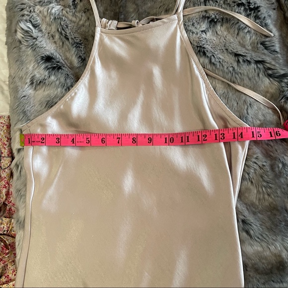 Beige satin halter dress. Never worn. - Picture 6 of 7